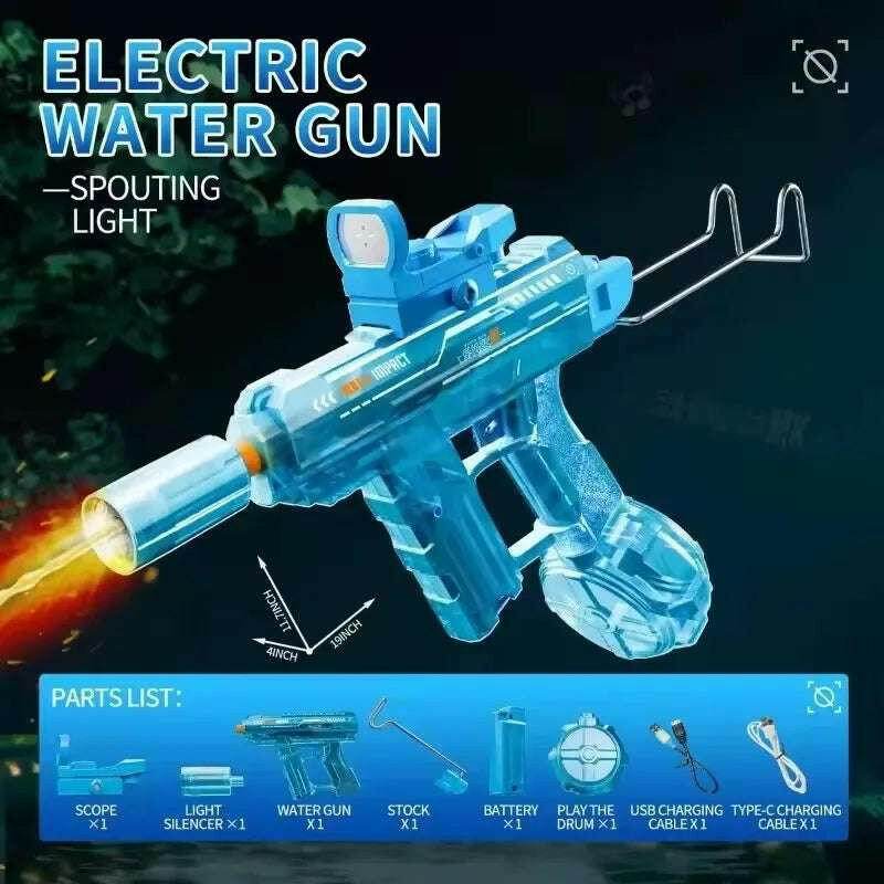 🔫 Pistolet à eau électrique haute pression – Rafales automatiques & LED - Legeekshop