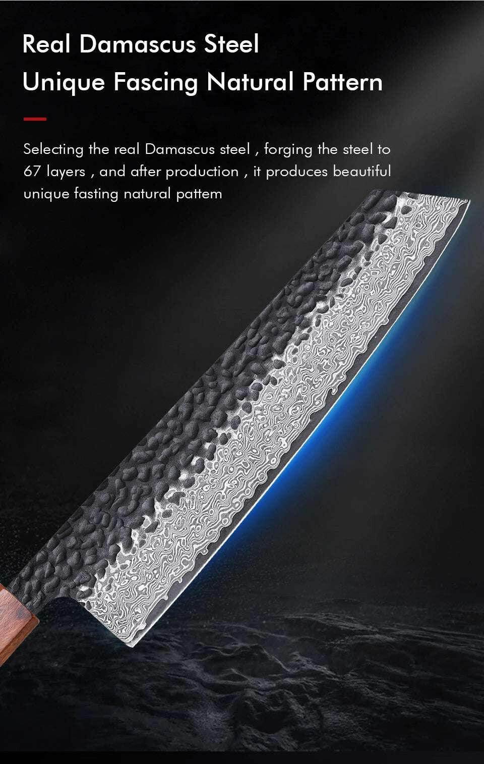 🔪 Couteau Kiritsuke Japonais Forgé à la Main – Acier Damas VG10 (8.2") - Legeekshop