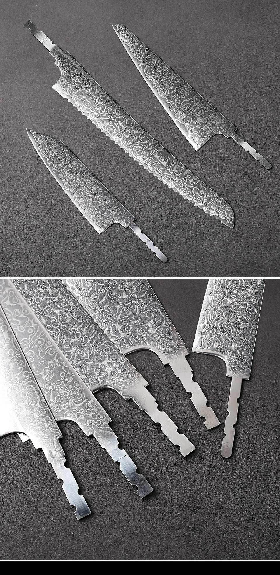 🗡️ TURWHO - Lame Japonaise Forgée Main en Acier Damascus 67 Couches (Sans Manche) - Legeekshop