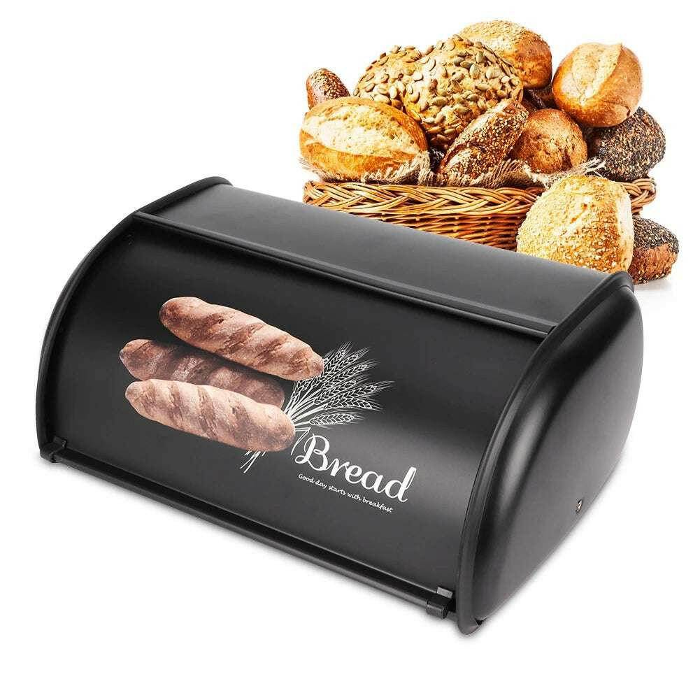 🥖 Boîte de rangement en acier inoxydable – Grand conteneur cuisine avec ouverture coulissante - Legeekshop