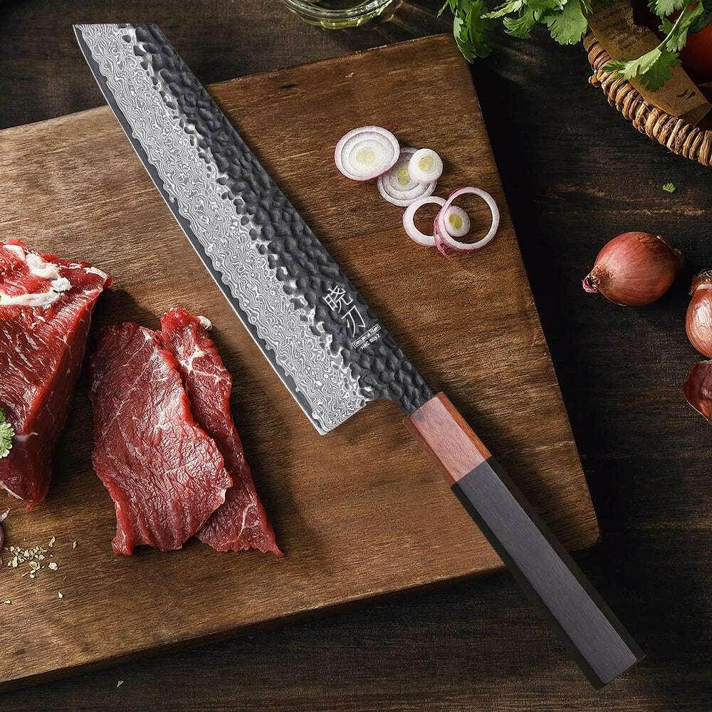 🔪 Couteau Kiritsuke Japonais Forgé à la Main – Acier Damas VG10 (8.2") - Legeekshop