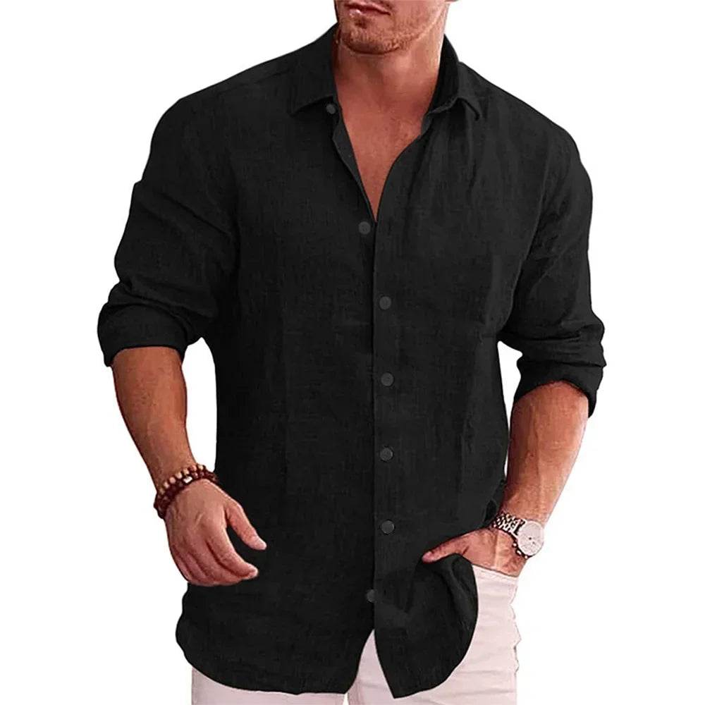 đ Chemise Homme Coton & Lin â Grande Taille DĂ©contractĂ©e | Printemps / Automne - Legeekshop