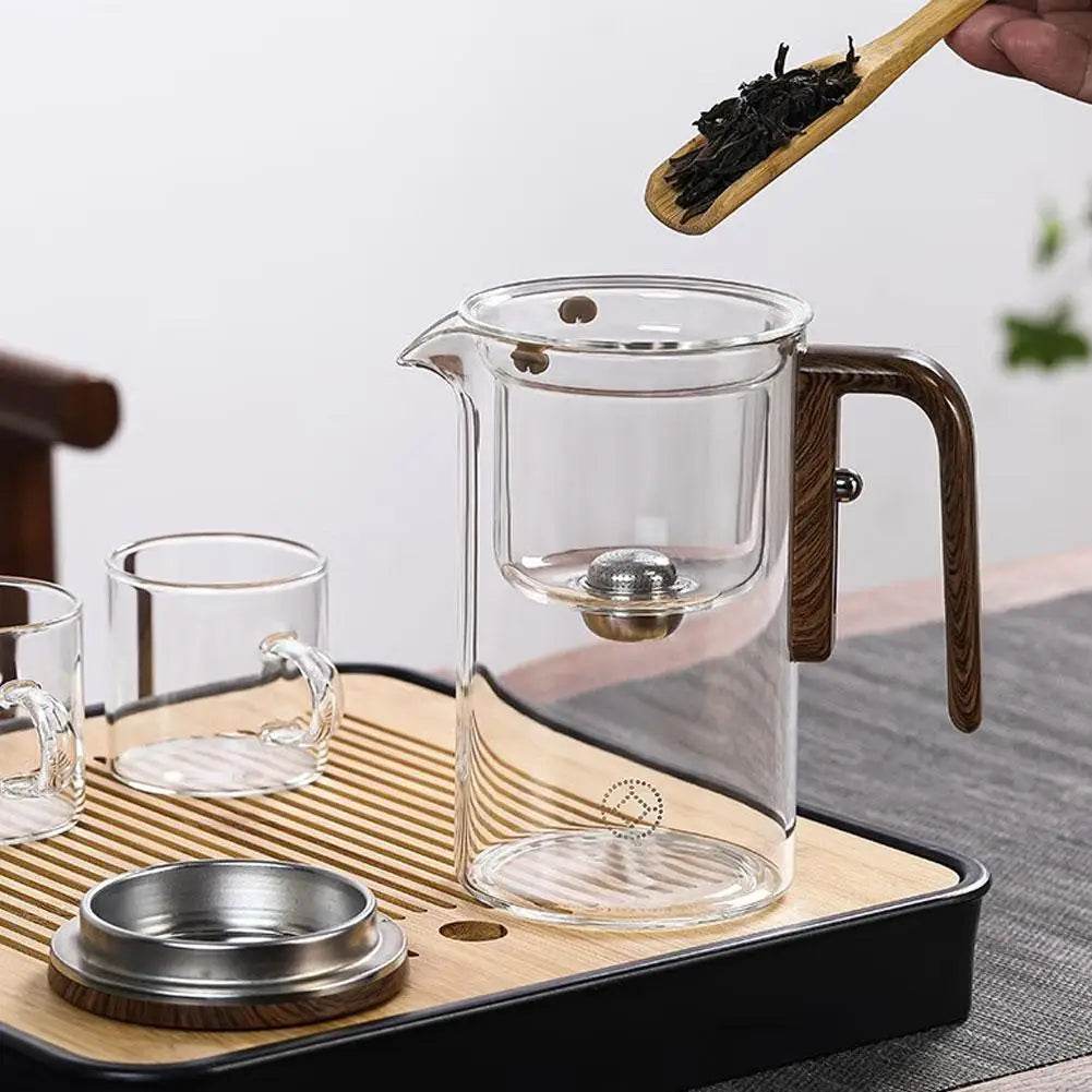 🍵 Théière en Verre avec Séparateur Intégré & Poignée en Bois – 520ML / 720ML - Legeekshop