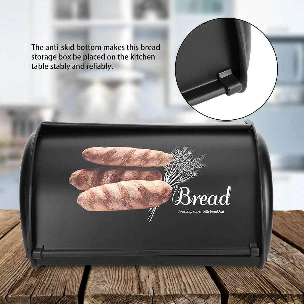 🥖 Boîte de rangement en acier inoxydable – Grand conteneur cuisine avec ouverture coulissante - Legeekshop