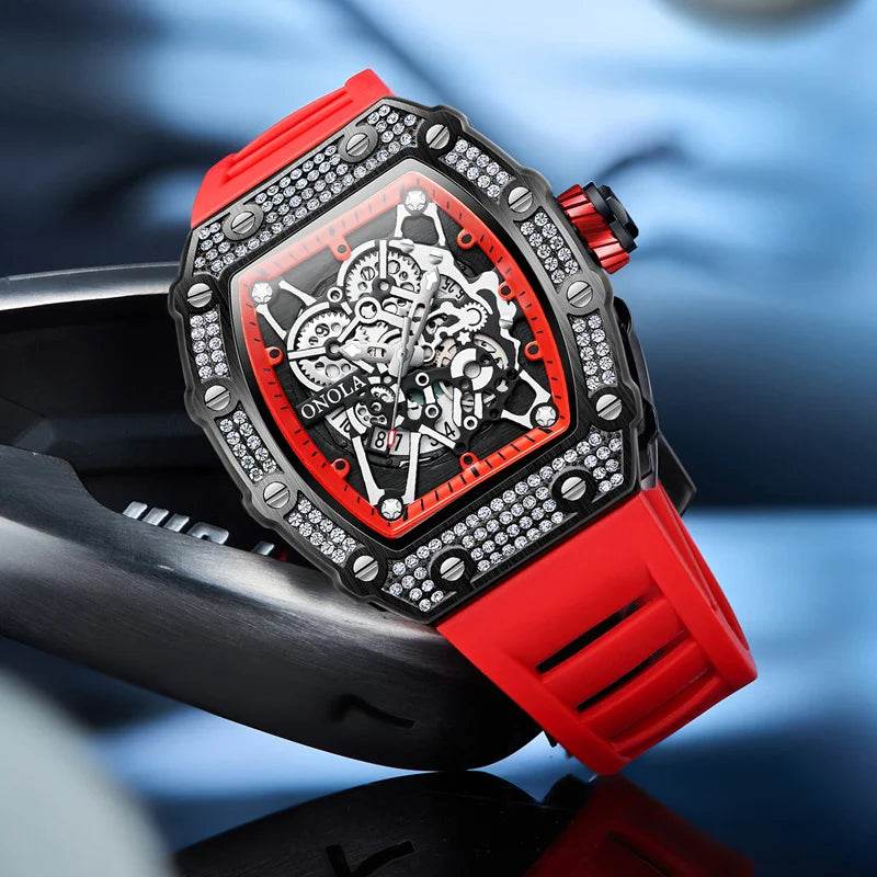 Montre ONOLA Homme, Quartz, Design Incrusté de Diamants, Étanche | Wayne Outfitters - Legeekshop