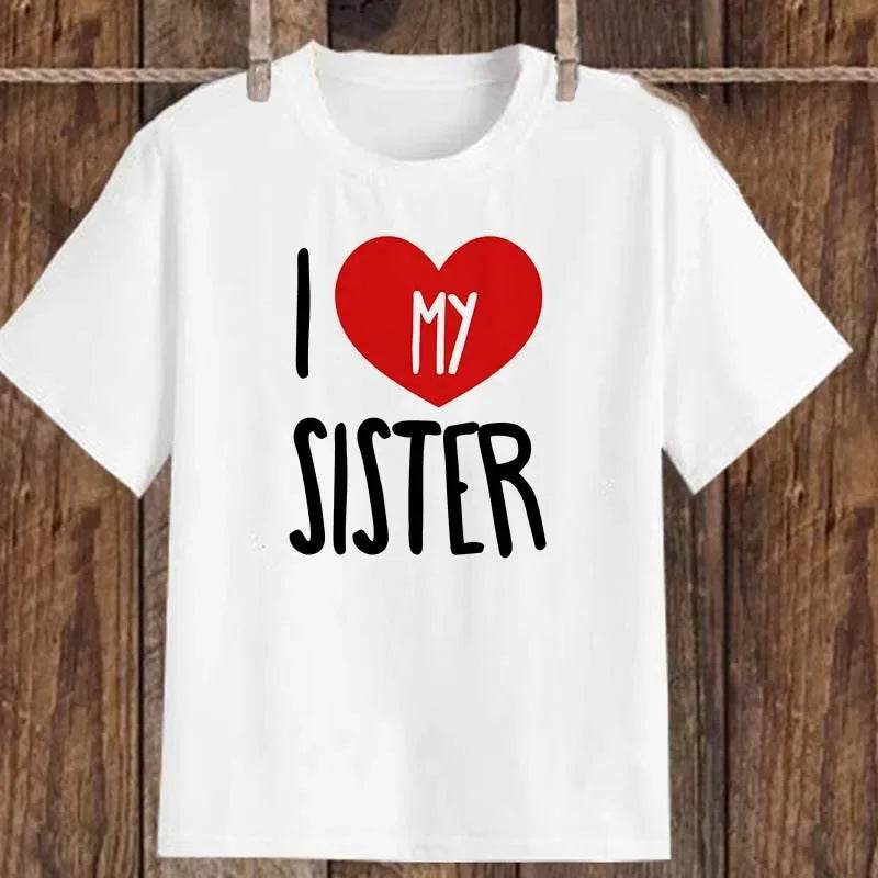 👕 T-shirt Enfant "I ❤️ My..." – Fratrie Assortie | Déclarations d’Amour Frère/Sœur - Legeekshop