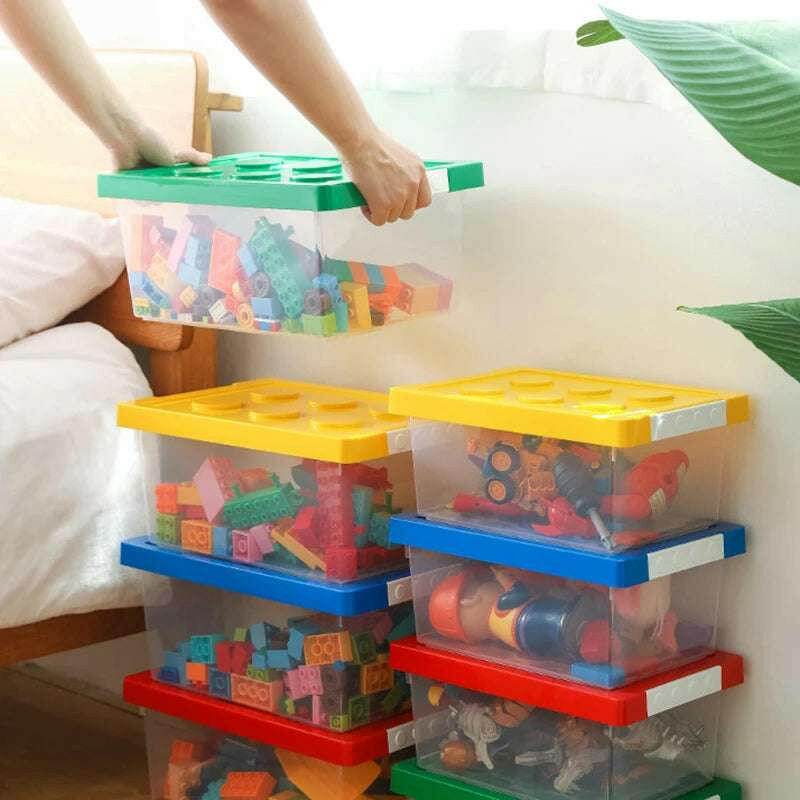 🧸 Boîte de Rangement Empilable – Organisateur Blocs de Construction & Jouets | Taille S ou L - Legeekshop
