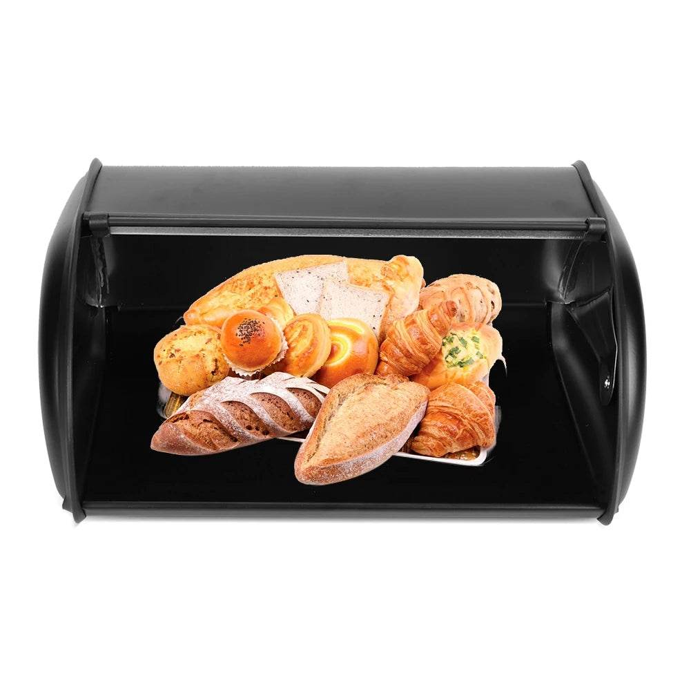 🥖 Boîte de rangement en acier inoxydable – Grand conteneur cuisine avec ouverture coulissante - Legeekshop