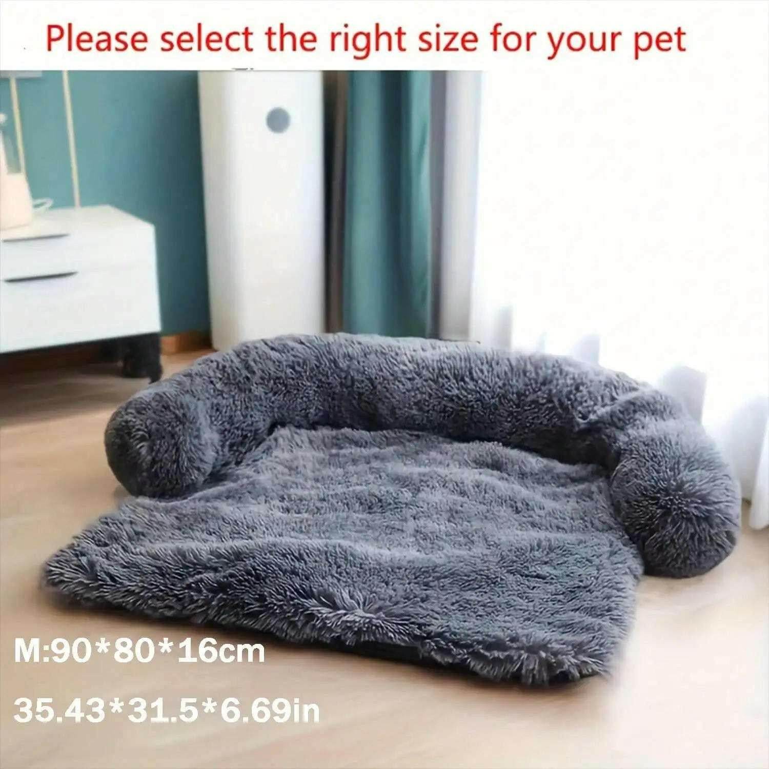 🐶 Lit en peluche pour chien – Coussin double usage lavable & protecteur de canapé - Legeekshop