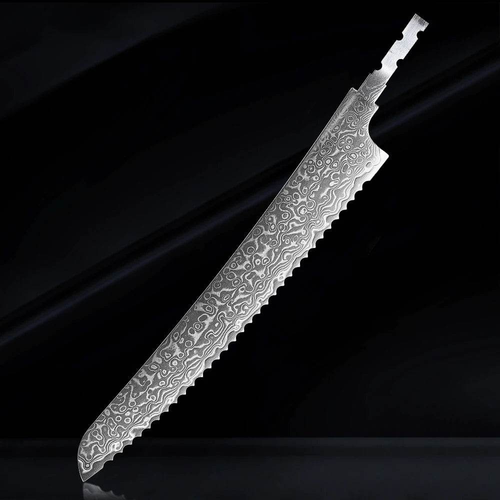 🗡️ TURWHO - Lame Japonaise Forgée Main en Acier Damascus 67 Couches (Sans Manche) - Legeekshop