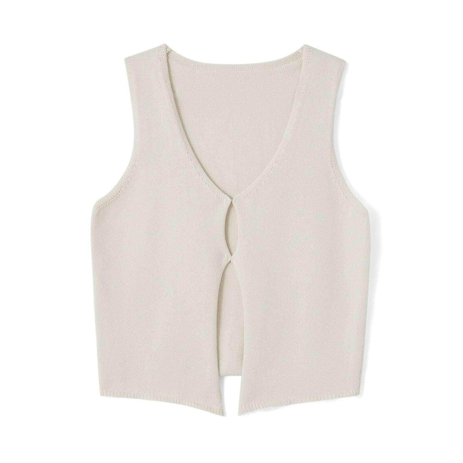 🧶 Pull gilet tricoté Y2K – Débardeur sans manches avec nœud papillon - Legeekshop