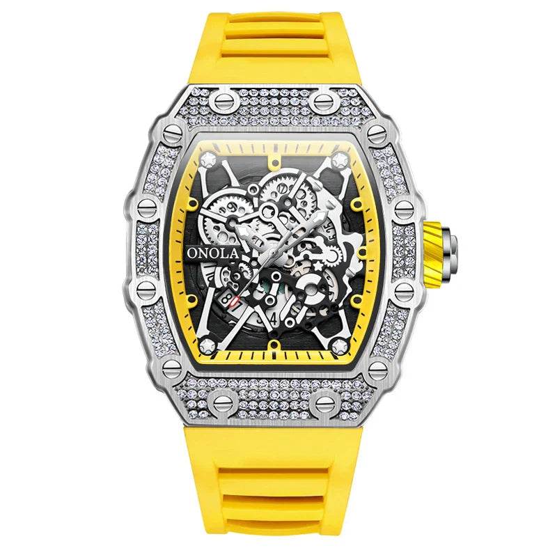 Montre ONOLA Homme, Quartz, Design Incrusté de Diamants, Étanche | Wayne Outfitters - Legeekshop