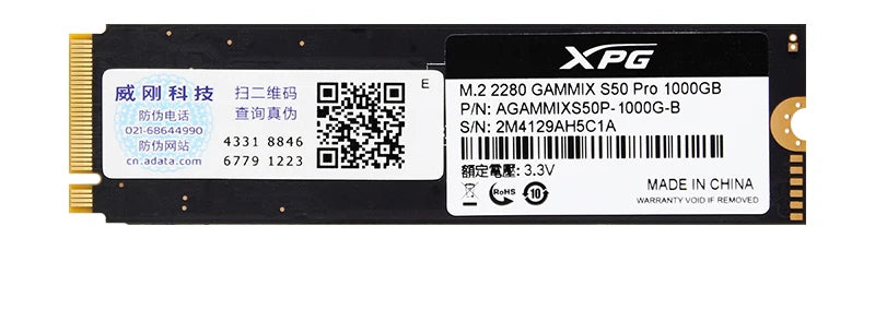 SSD NVMe ADATA XPG GAMMIX S50 PRO M.2 2280 PCIe Gen4x4 500GB 1TB 3D NAND TLC