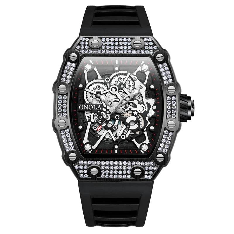Montre ONOLA Homme, Quartz, Design Incrusté de Diamants, Étanche | Wayne Outfitters - Legeekshop