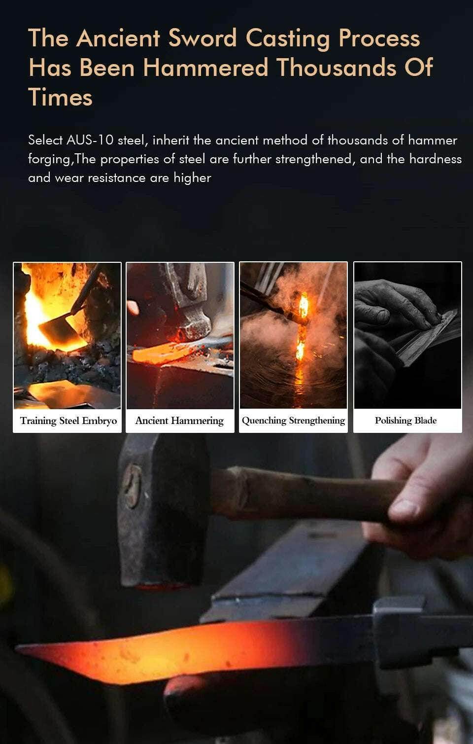 🗡️ TURWHO - Lame Japonaise Forgée Main en Acier Damascus 67 Couches (Sans Manche) - Legeekshop