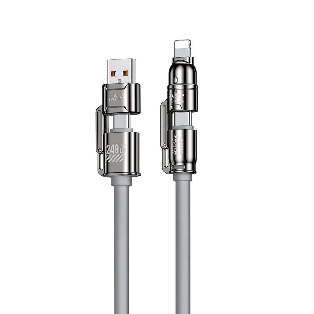 ⚡ Câble Kirsite 4-en-1 – 240W Charge Ultra-Rapide | USB-C & Lightning Multi-Fonction - Legeekshop