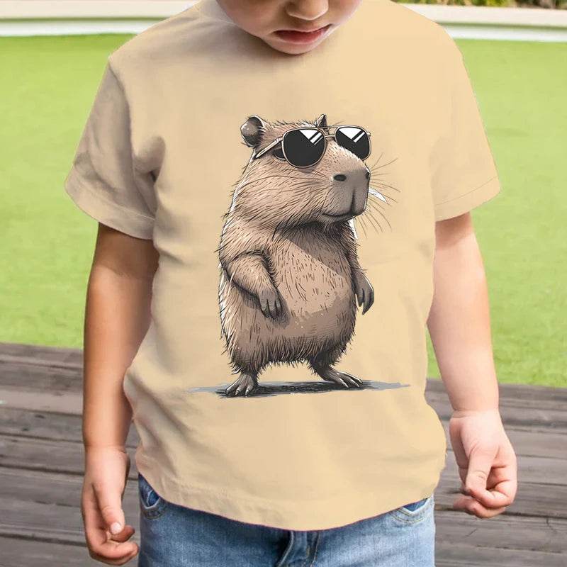 T-shirt Enfant Capybara 3D – Style Décontracté Été - Legeekshop