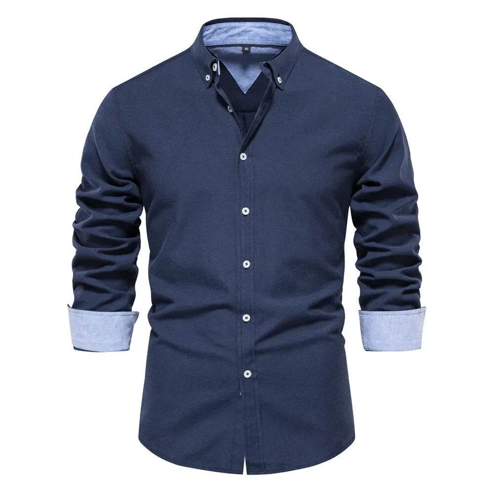 👔 Chemise Homme AIOPESON – Élégance Oxford Printemps-Automne - Legeekshop