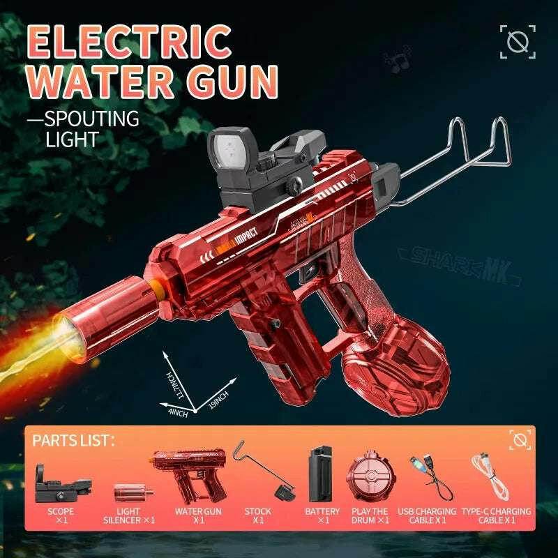 🔫 Pistolet à eau électrique haute pression – Rafales automatiques & LED - Legeekshop