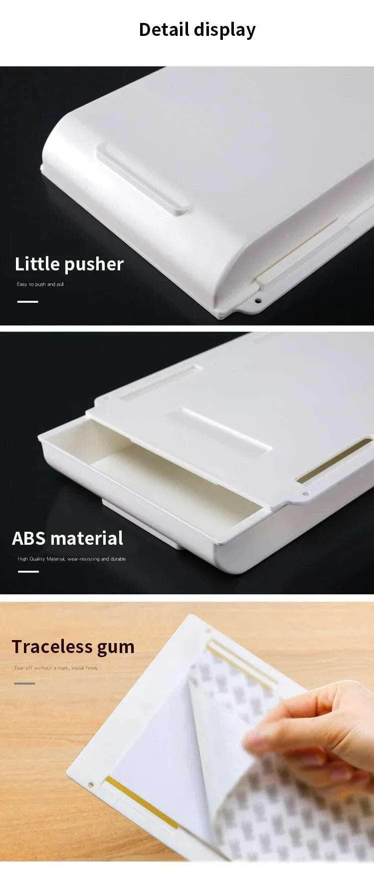 🖇️ Boîte de Rangement Cachée pour Bureau – Tiroir Auto-Adhésif Discret | Organisateur Plastique - Legeekshop