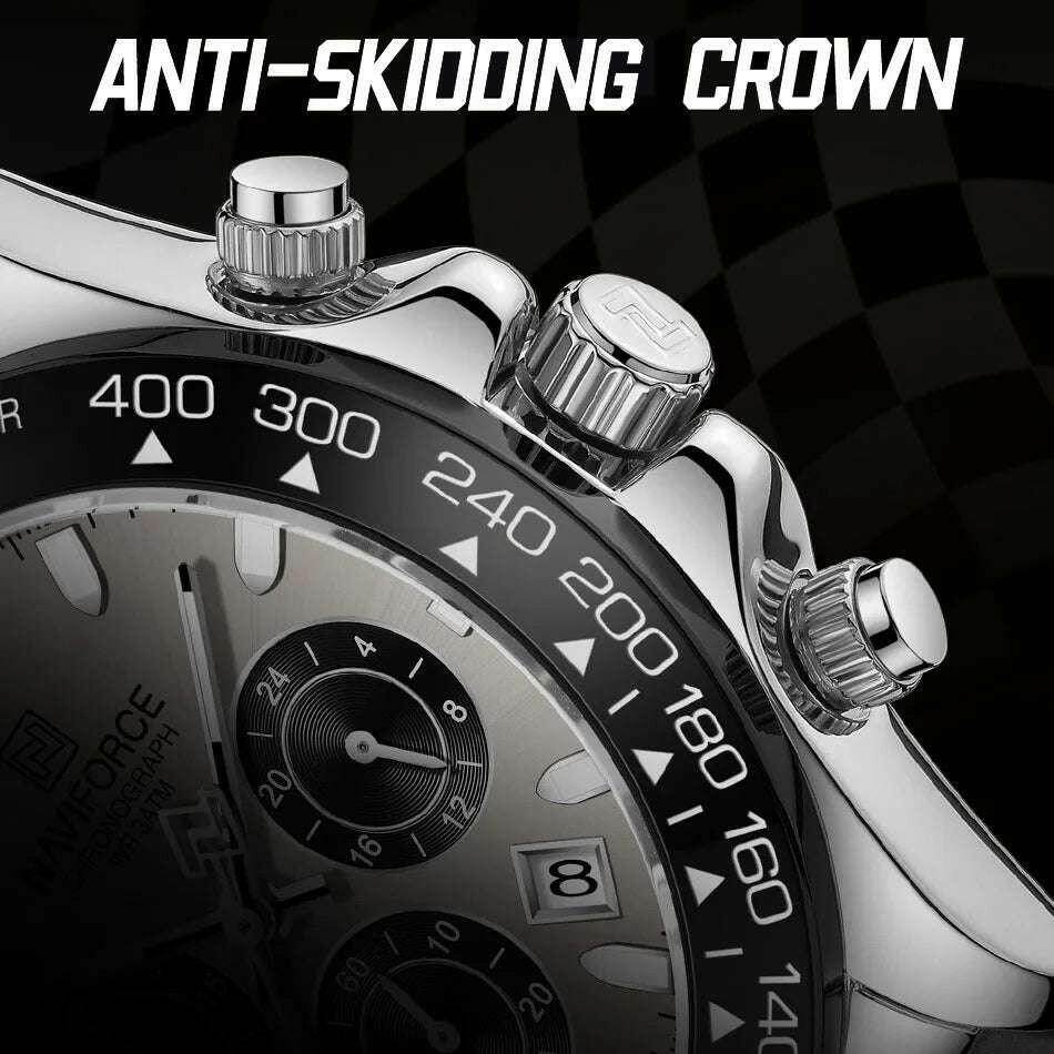 Montre de Luxe NAVIFORCE Homme, Étanche, Chronographe, Silicone, Quartz | Wayne Outfitters - Legeekshop