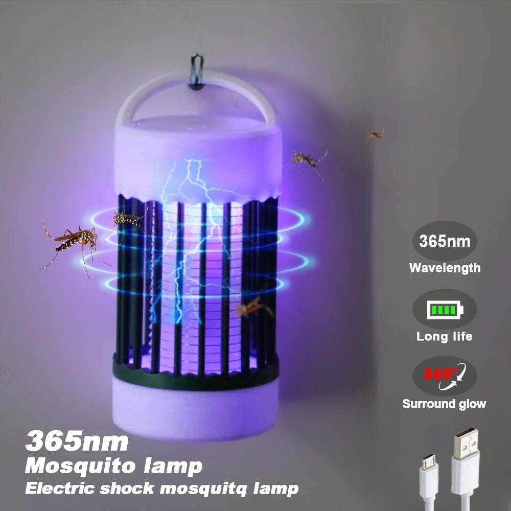 🦟 Lampe électrique anti-moustiques – Rechargeable USB, lumière UV, portable - Legeekshop