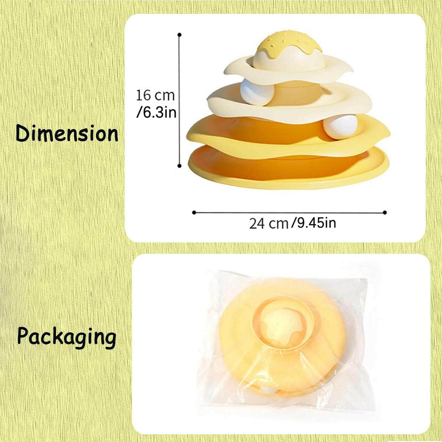 🐱 Tour de rotation à balles colorées – Jouet interactif 3 couches pour chats - Legeekshop