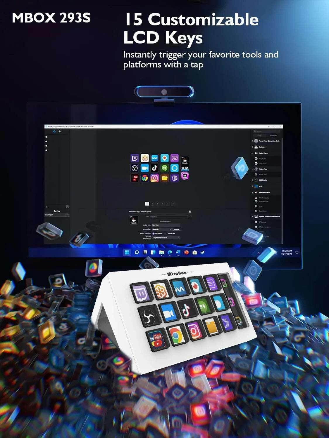 🎛️ Stream Deck Mini – Clavier Visuel 15 Touches LCD Personnalisables | Win / macOS - Legeekshop