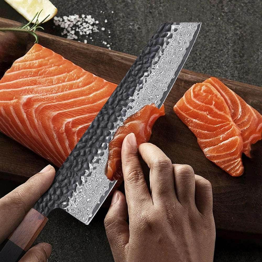 🔪 Couteau Kiritsuke Japonais Forgé à la Main – Acier Damas VG10 (8.2") - Legeekshop