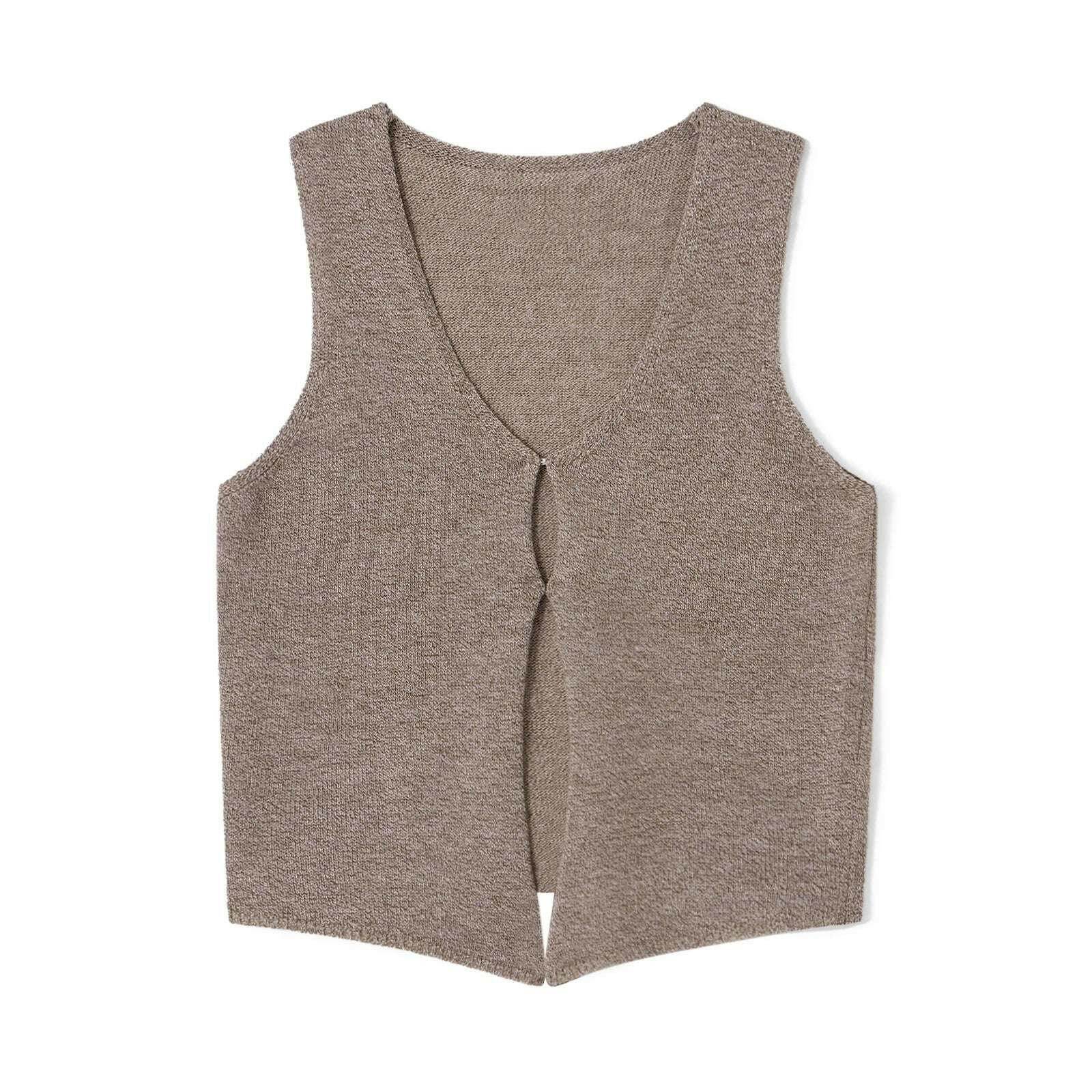 🧶 Pull gilet tricoté Y2K – Débardeur sans manches avec nœud papillon - Legeekshop