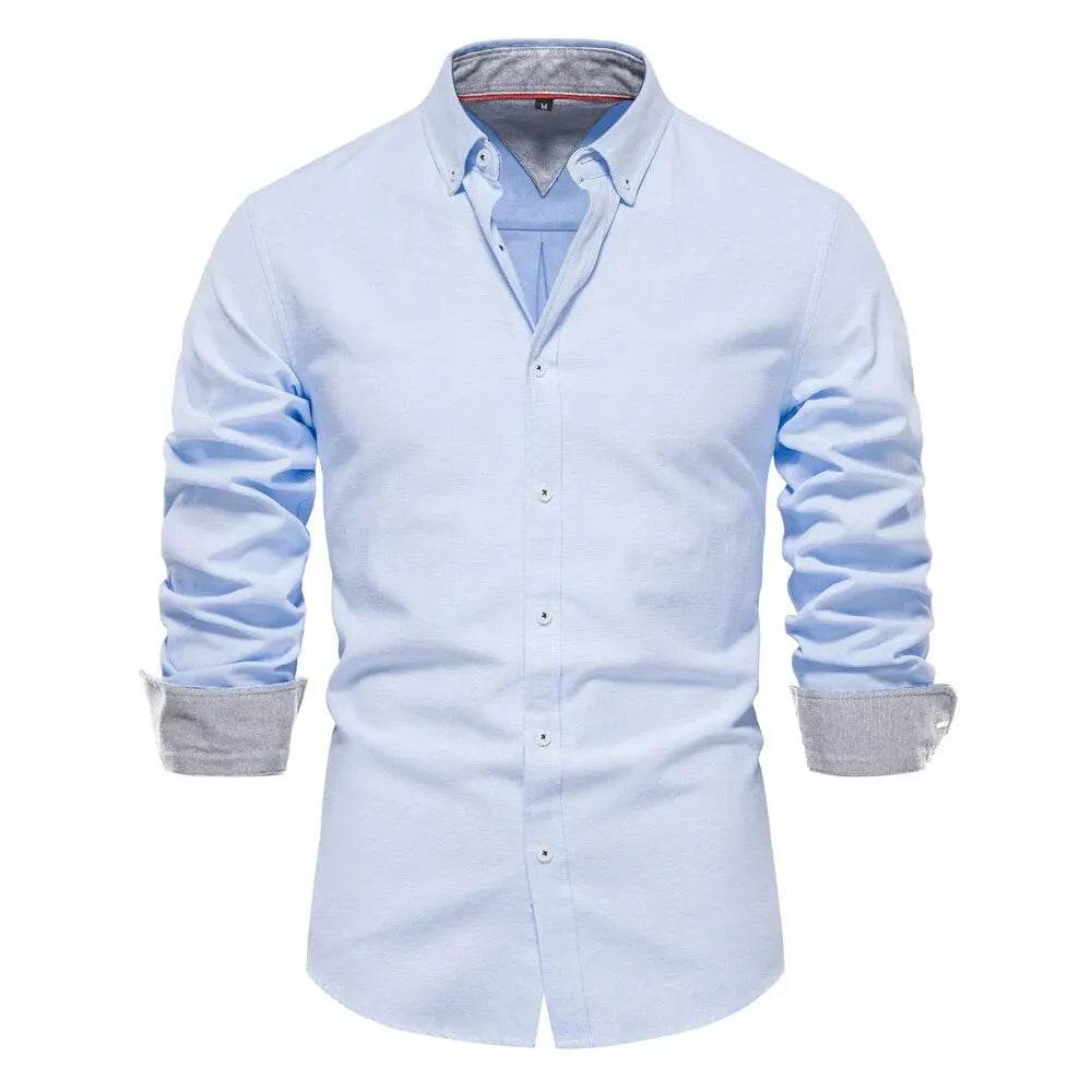 👔 Chemise Homme AIOPESON – Élégance Oxford Printemps-Automne - Legeekshop