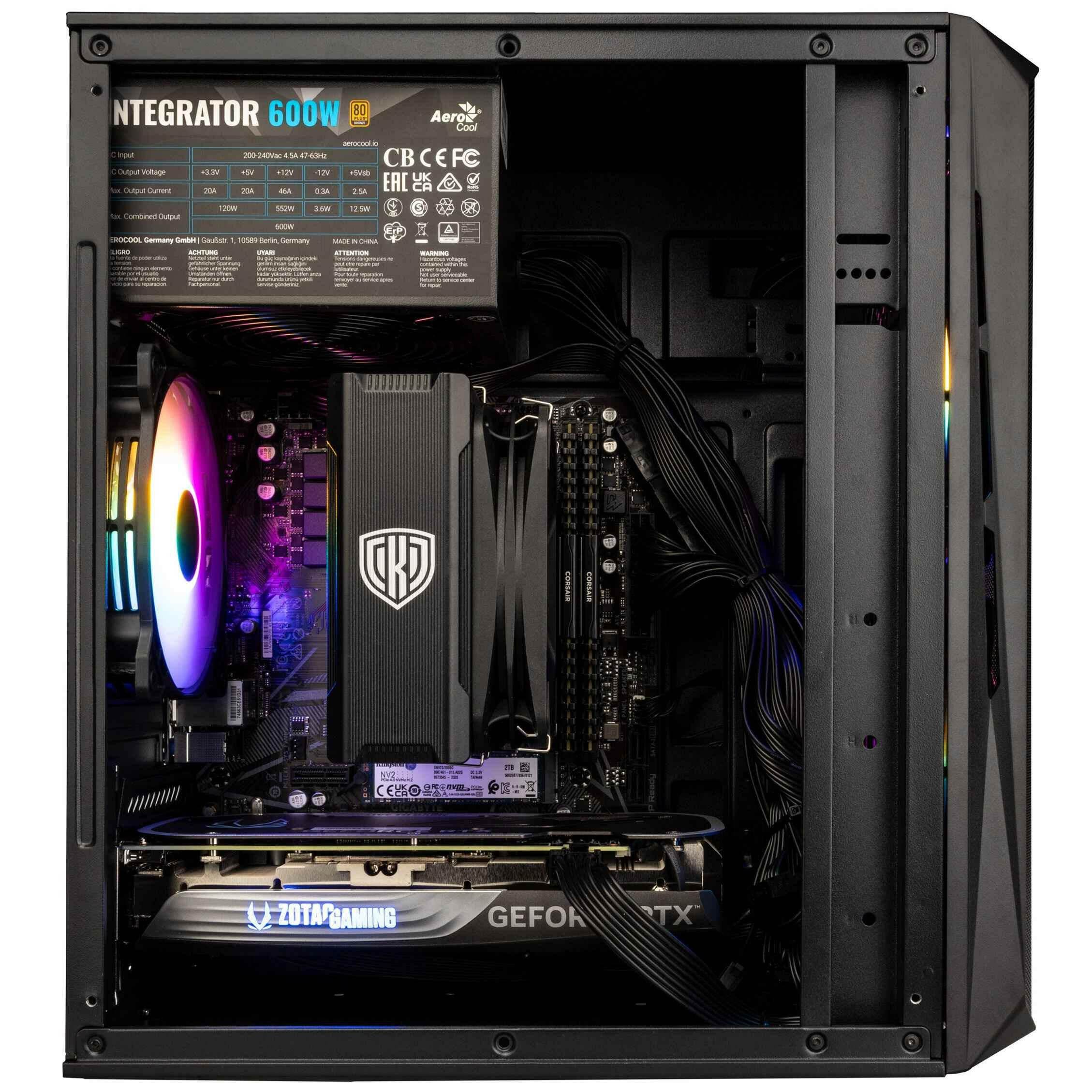 Gaming PC Black Thor - AMD Ryzen 7 5700X, RTX 4060 Ti 16GB - Legeekshop
