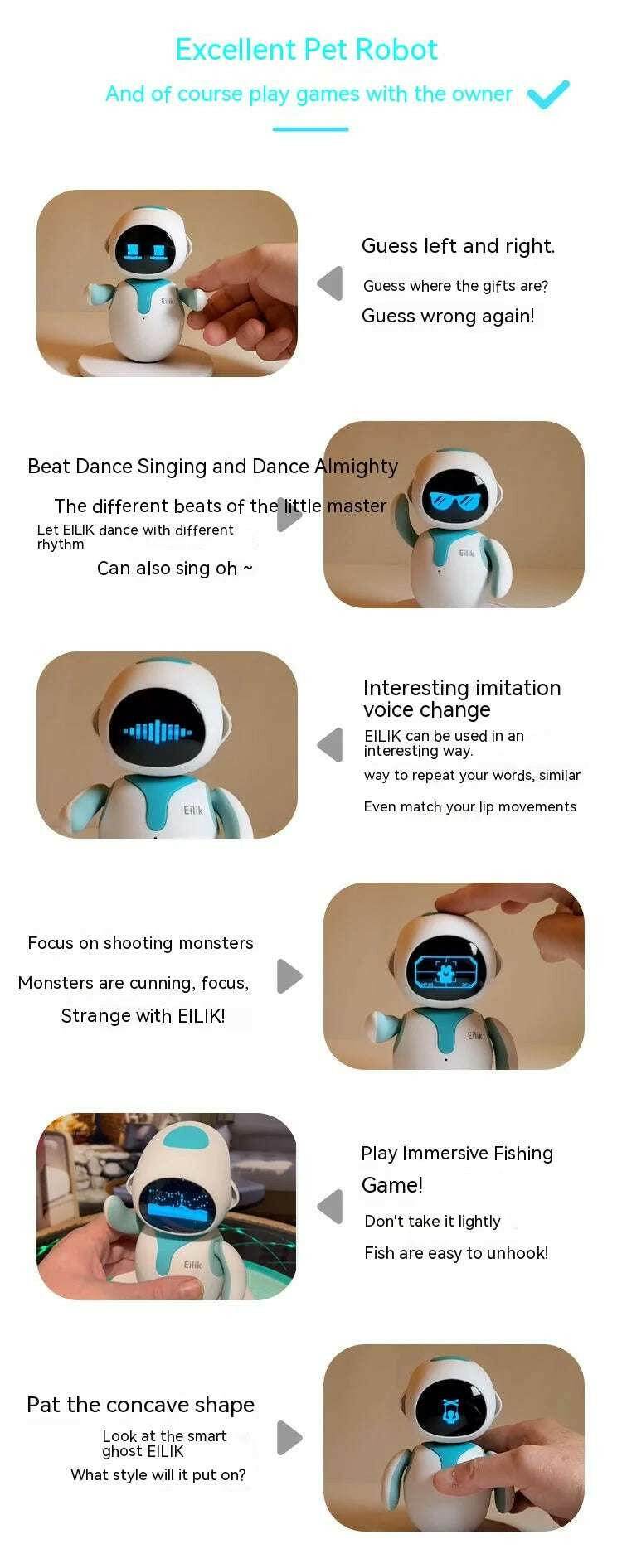 🤖 Eilik – Robot compagnon intelligent avec interaction émotionnelle AI - Legeekshop