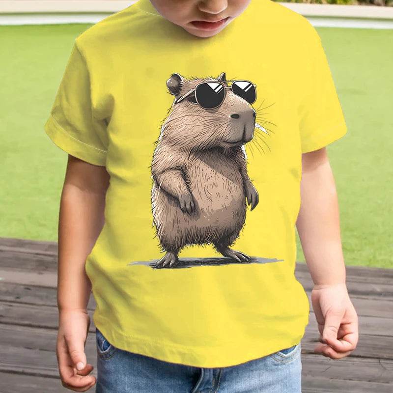 T-shirt Enfant Capybara 3D – Style Décontracté Été - Legeekshop
