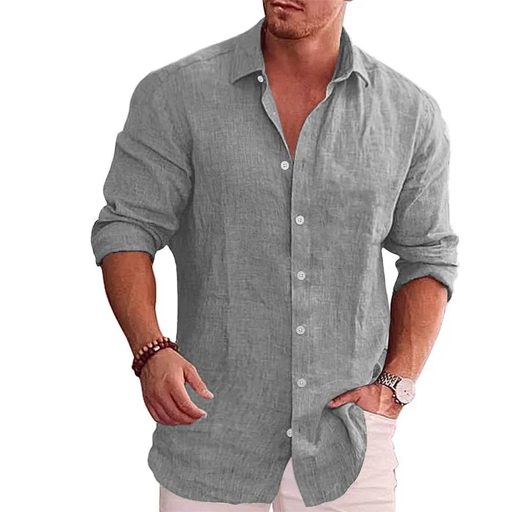 đ Chemise Homme Coton & Lin â Grande Taille DĂ©contractĂ©e | Printemps / Automne - Legeekshop