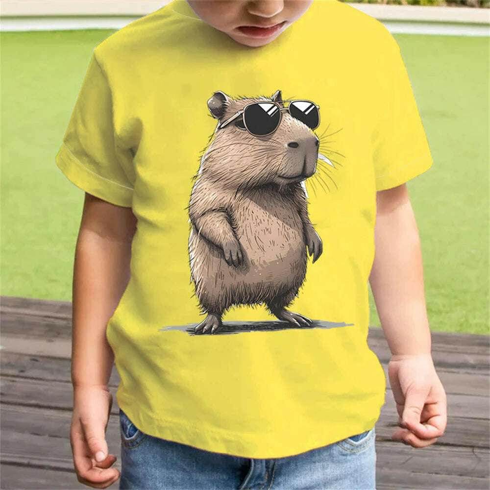 T-shirt Enfant Capybara 3D – Style Décontracté Été - Legeekshop