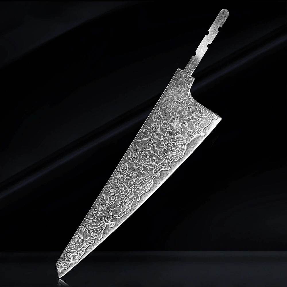 🗡️ TURWHO - Lame Japonaise Forgée Main en Acier Damascus 67 Couches (Sans Manche) - Legeekshop