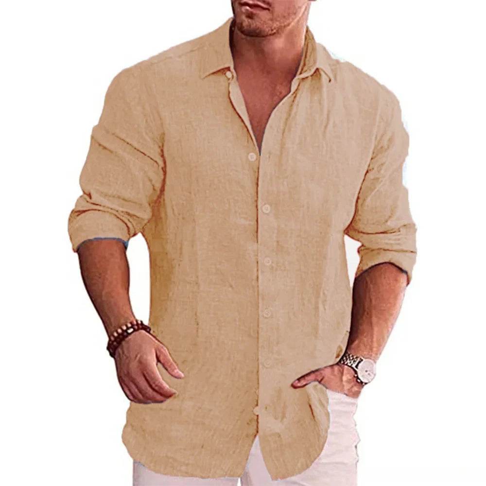 đ Chemise Homme Coton & Lin â Grande Taille DĂ©contractĂ©e | Printemps / Automne - Legeekshop