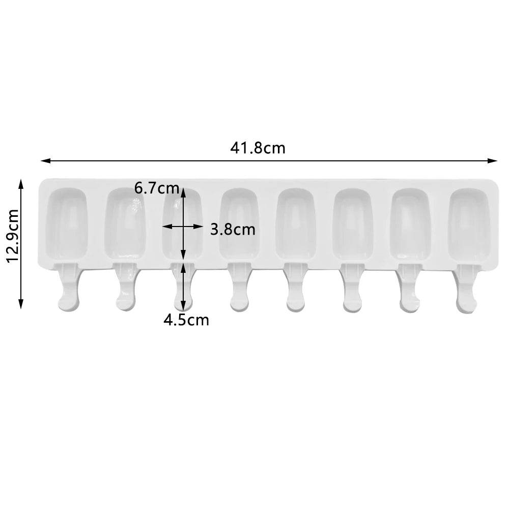 🍨 Moule à crème glacée en silicone – Fabrication de sucettes glacées maison (4/8 trous) - Legeekshop