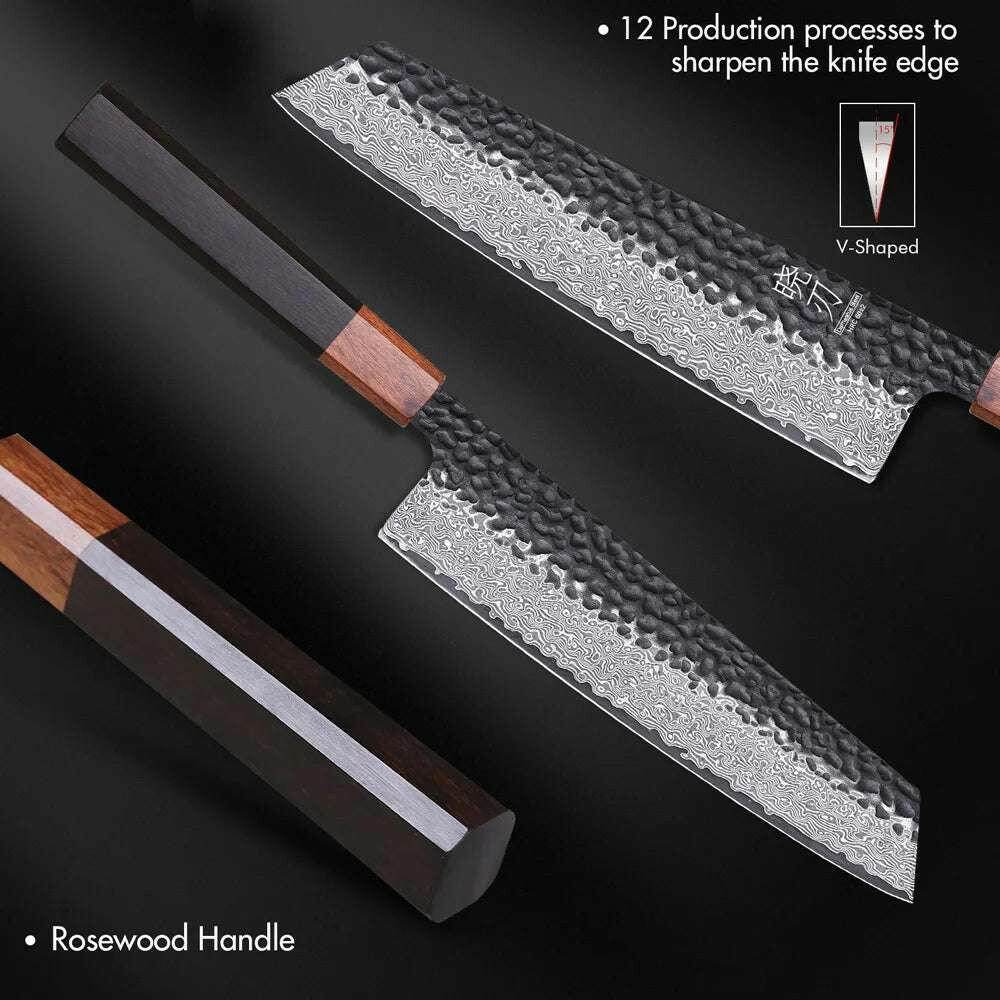 🔪 Couteau Kiritsuke Japonais Forgé à la Main – Acier Damas VG10 (8.2") - Legeekshop