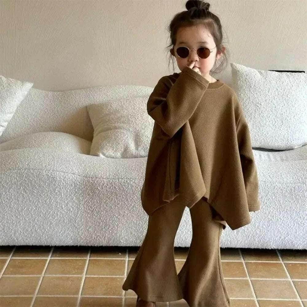 🧒 Ensemble Haut Cape & Pantalon Fille – Élégance Automnale 2 pièces - Legeekshop