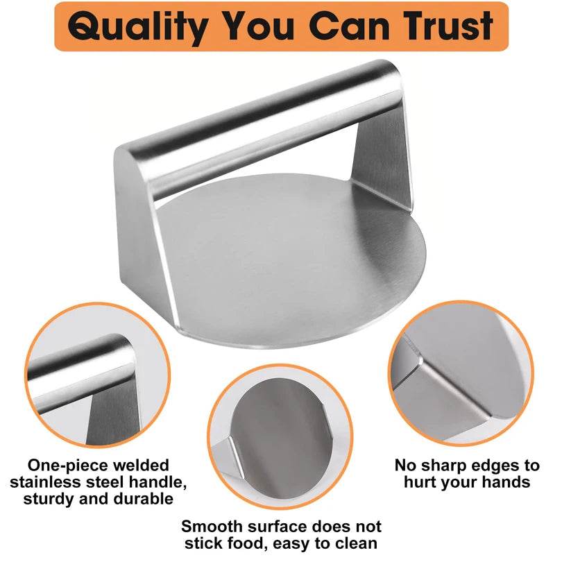 Presse à Hamburgers Acier Inox – Moule Circulaire Antiadhésif – Cuisine Maison - Legeekshop