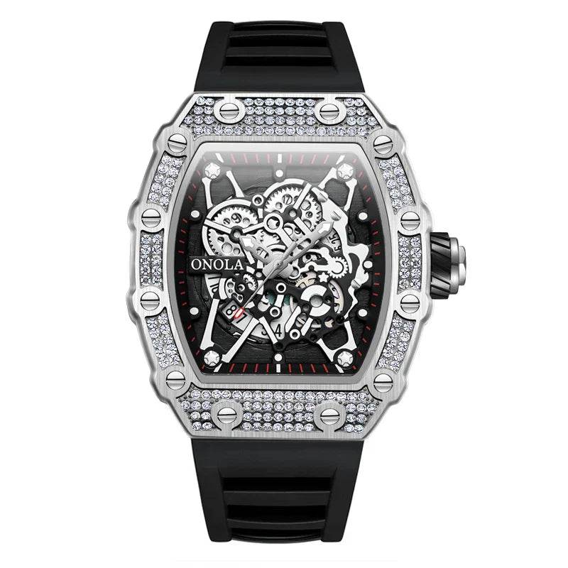 Montre ONOLA Homme, Quartz, Design Incrusté de Diamants, Étanche | Wayne Outfitters - Legeekshop