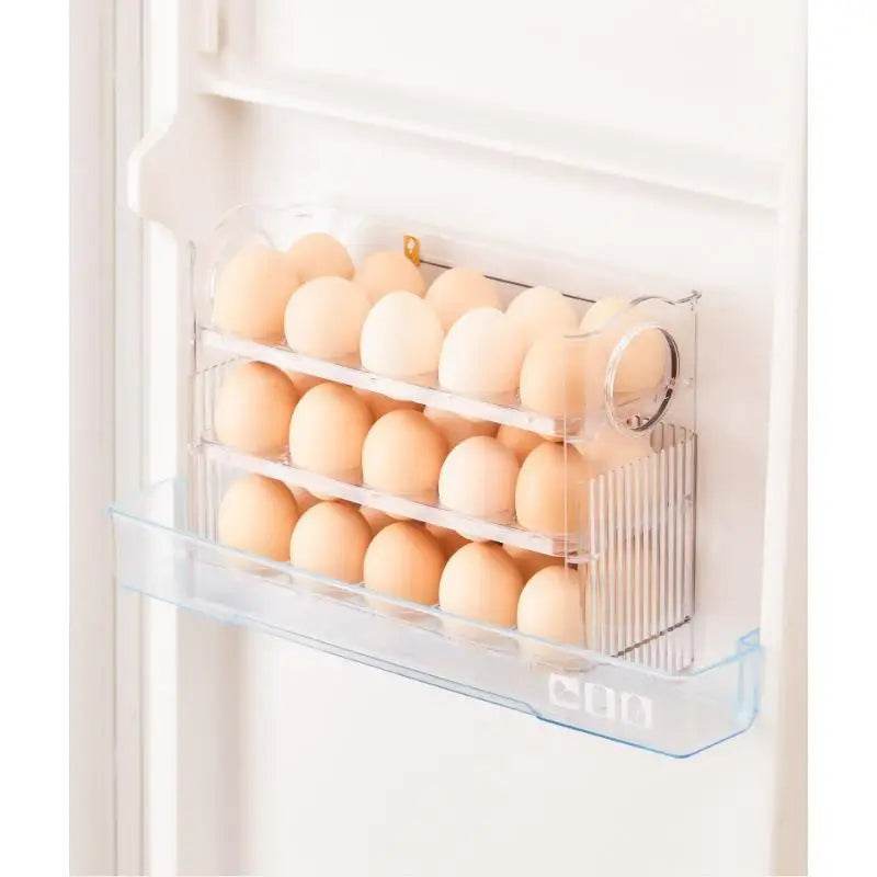 🥚 Boîte de Rangement d'Œufs Coulissante à 3 Couches – Style Échelle | Grande Capacité Réfrigérateur - Legeekshop