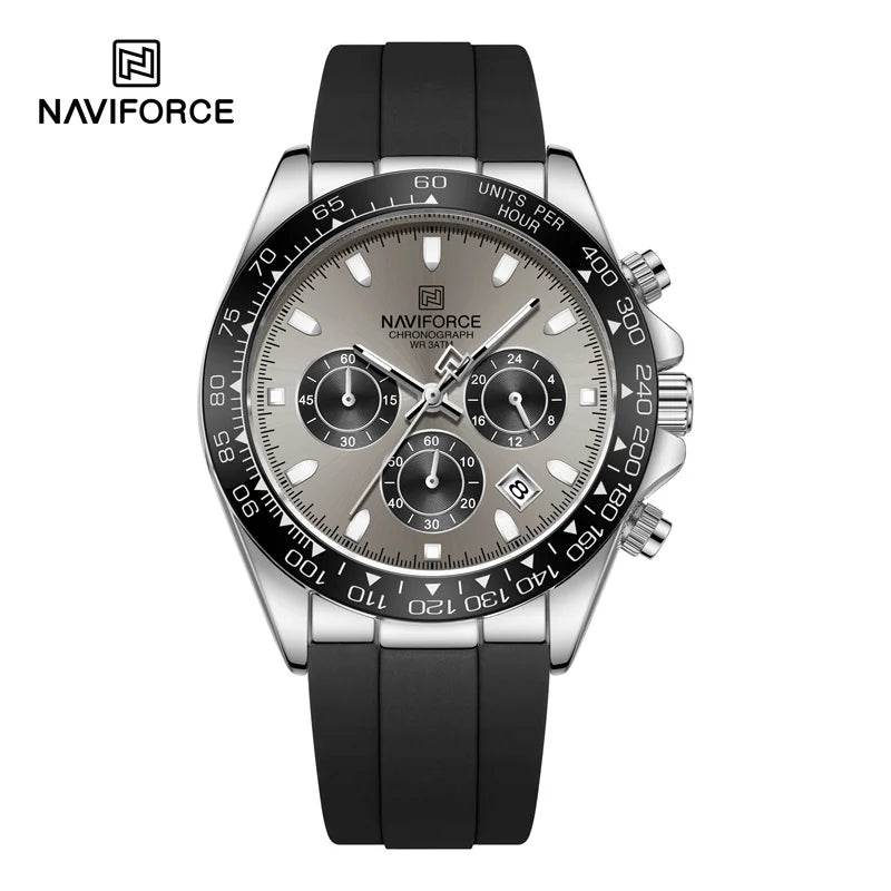 Montre de Luxe NAVIFORCE Homme, Étanche, Chronographe, Silicone, Quartz | Wayne Outfitters - Legeekshop