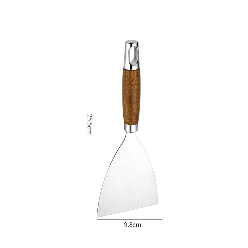 🍳 Spatule Professionnelle Inox & Bois – Pour Steak, Crêpes & Teppanyaki - Legeekshop