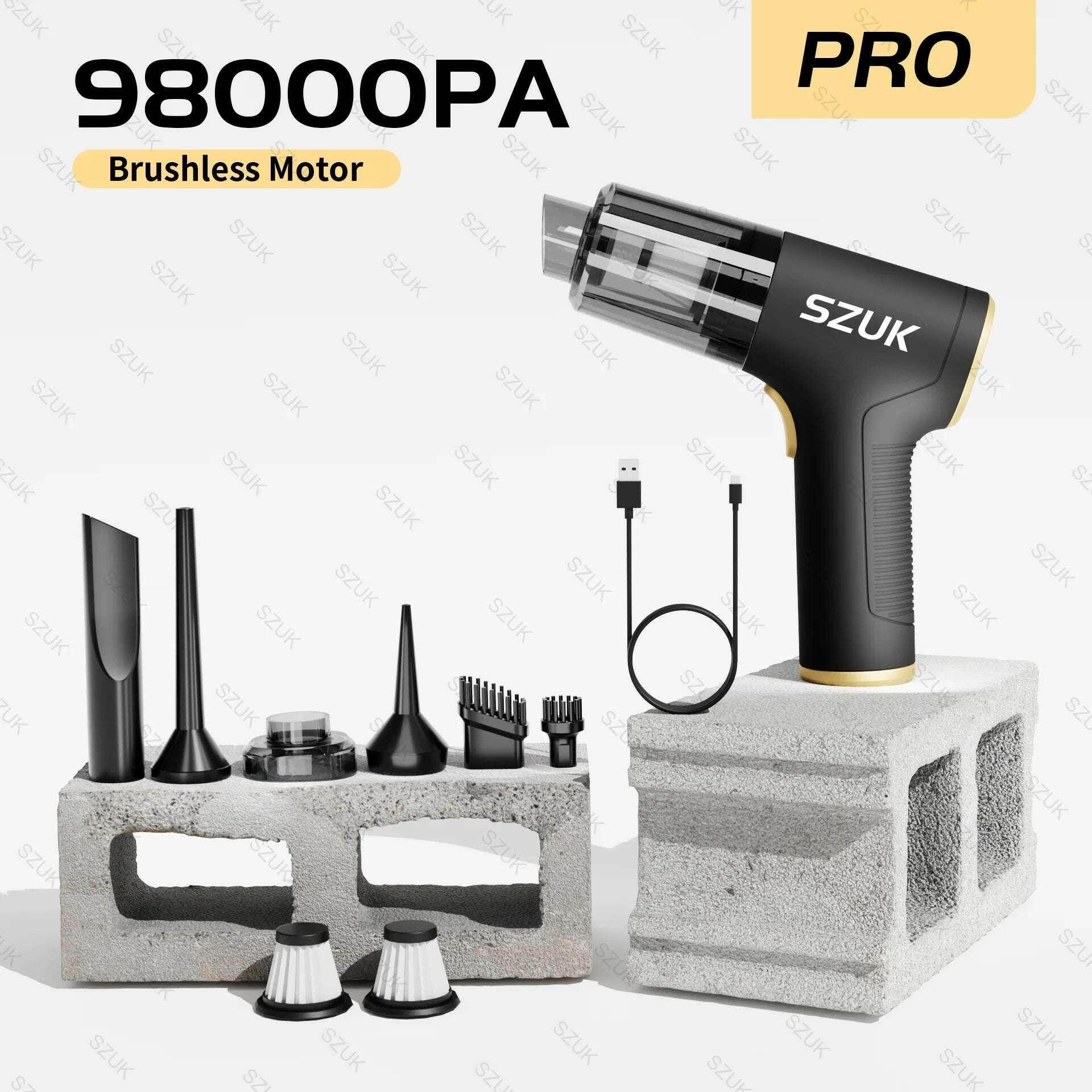 🧹 SZUK – Mini aspirateur de voiture portable sans fil 98000PA - Legeekshop