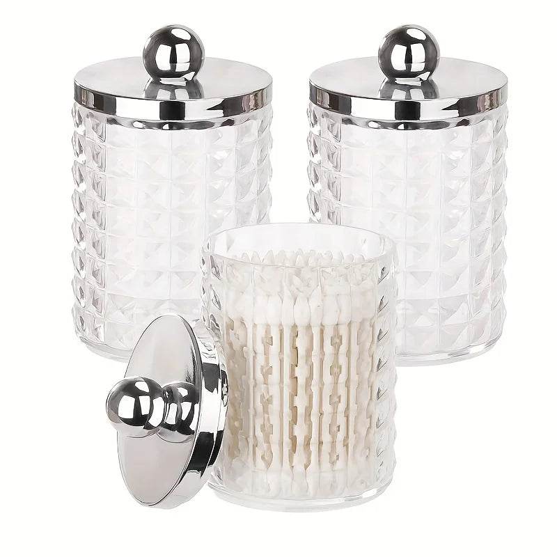 🧺 Boîte de Rangement Transparent – Pot d’Apothicaire 10 Oz | Porte-Coton-Tige & Accessoires - Legeekshop