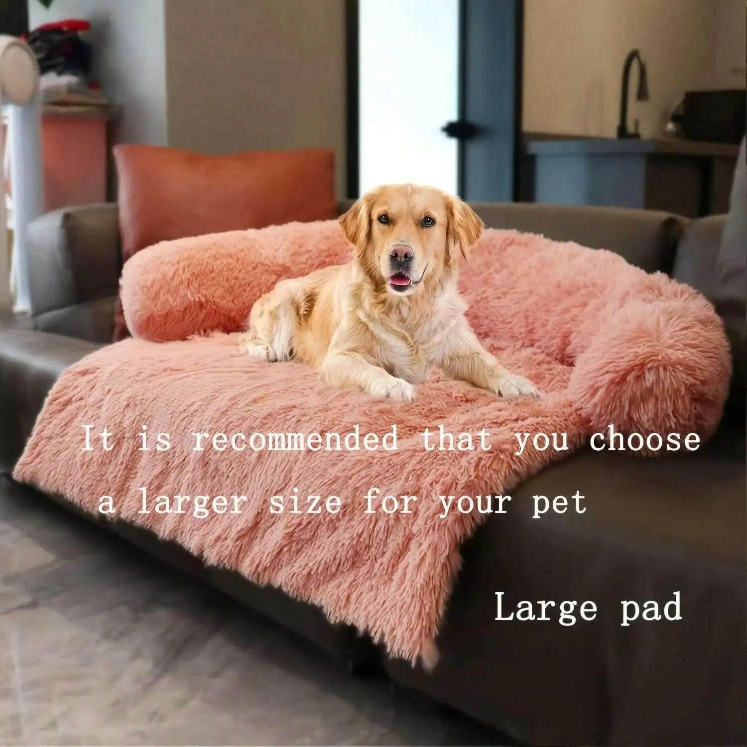 🐶 Lit en peluche pour chien – Coussin double usage lavable & protecteur de canapé - Legeekshop