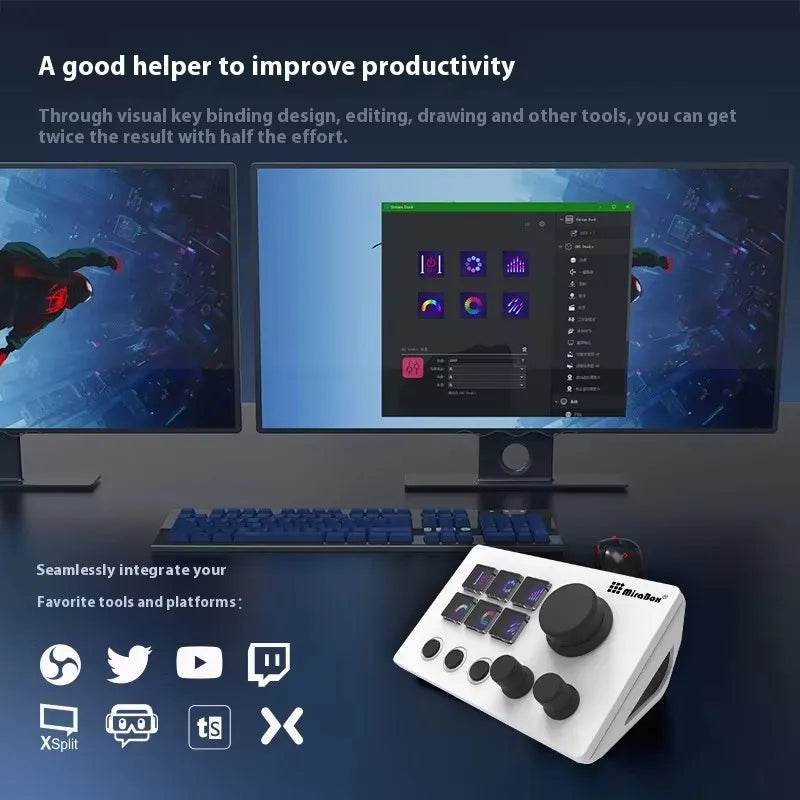 🎮 Clavier Macro Visuel Mirabox N3 – Streamdeck Personnalisable pour PC - Legeekshop